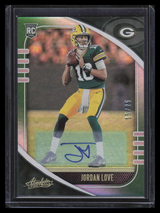 2020 Absolute Signature Rookies Spectrum Green 162 Jordan Love Rookie Auto 15/25