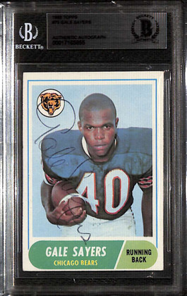 1968 Topps 75 Gale Sayers Beckett BAS Authentic Autograph Auto