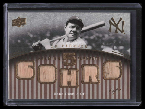2008 Upper Deck Premier Remnants Five Masterpiece BR Babe Ruth 5 Bat 1/1 60 HRS