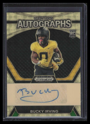 2024 Panini Prizm Draft Picks Autographs Gold Vinyl Bucky Irving Rookie Auto 1/1