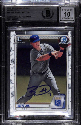 2020 Bowman Chrome Prospects Bobby Witt Jr. Rookie BAS Beckett Authentic 10 Auto