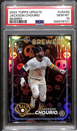 2024 Topps Update Halloween Mummy us240 Jackson Chourio RC 4/50 PSA 10 GEM MT