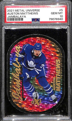 2021-22 Metal Universe Jambalaya 5 Auston Matthews PSA 10 GEM MT