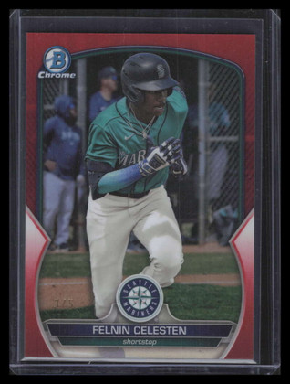 2023 Bowman Chrome Draft Red Refractor bdc178 Felnin Celesten Rookie 3/5