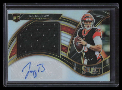 2020 Select Jumbo Signature Swatches Prizm 1 Joe Burrow RC Jersey Auto 32/49