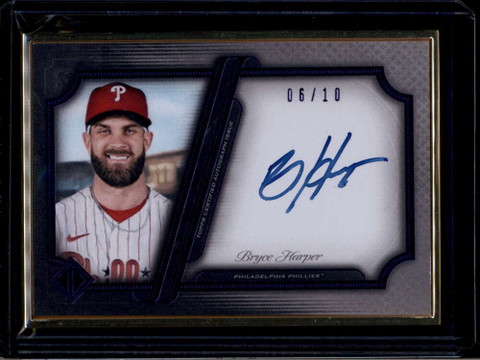 2021 Topps Transcendent Autograph Variation Purple TCAVBH Bryce Harper Auto 6/10