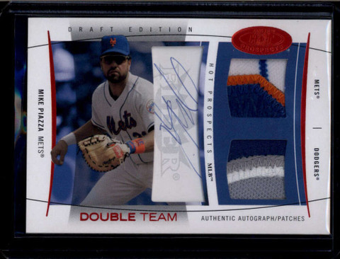 2004 Hot Prospects Draft Double Team Autograph Mike Piazza Dual Patch Auto 10/22