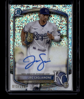 2025 Bowman Chrome Autographs Speckle Refractor Jac Caglianone RC Auto 13/299