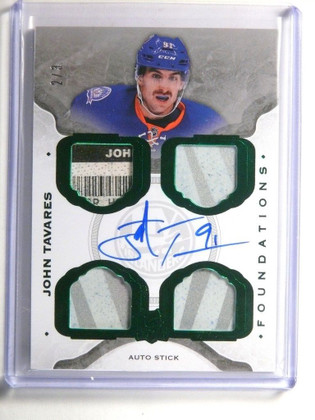 14-15 UD The Cup Foundations John Tavares autograph auto stick #D2/3