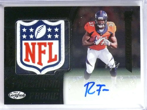 2018 Certified Mirror Black Royce Freeman autograph  NFL Shield patch 1/1