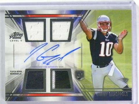2014 Topps Prime V Jimmy Garoppolo autograph auto quad jersey rc rookie 