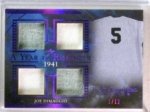 2020 Leaf ITG Game Sports Year Remember Joe DiMaggio Quad Jersey #D1/12