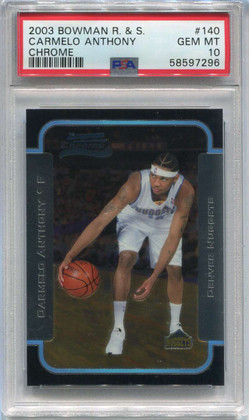 2003-04 Bowman Chrome 140 Carmelo Anthony Rookie PSA 10 GEM MT