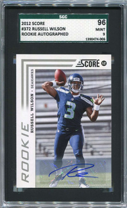 2012 Score Signatures 372 Russell Wilson Rookie Auto SGC 96 MINT 9