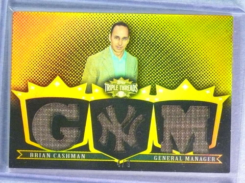 2007 Topps Triple Threads Gold Brian Cashman Suit Jersey #4/9 #TTR74