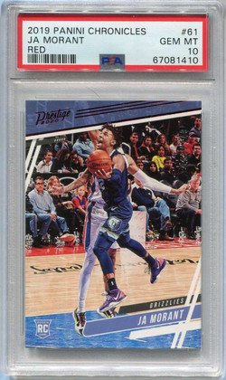 2019-20 Panini Chronicles Red 61 Ja Morant Prestige Red 83/149 PSA 10 GEM MT