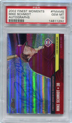 2002 Finest Moments Autographs FMAMS Mike Schmidt PSA 10 GEM MT POP 6