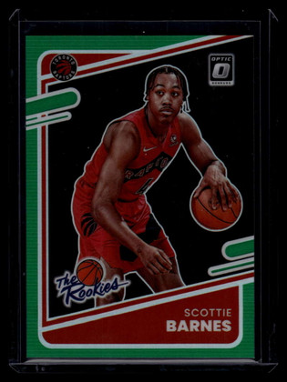 2021-22 Donruss Optic The Rookies Green Refractor 4 Scottie Barnes Rookie 1/5