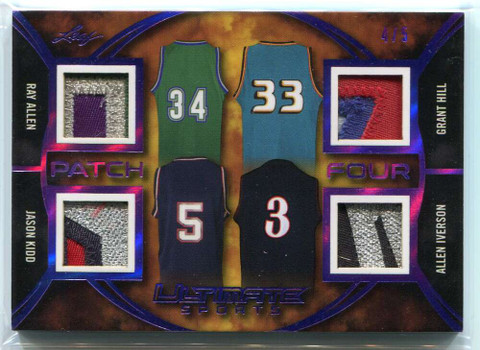 2019 Leaf Ultimate Sports Purple p401 Kidd Ray Allen Hill Iverson Quad Patch 4/5