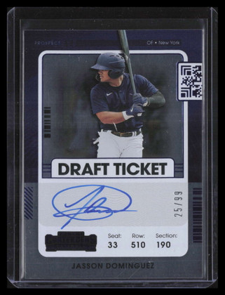 2011 Panini Contenders Autographs Blue 12 Jasson Dominguez Rookie Auto 25/99