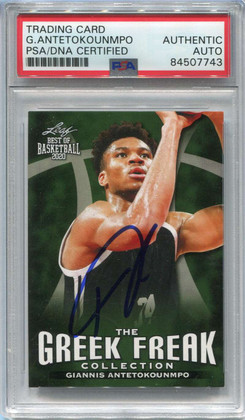 2020 Leaf Best of The Greek Freak Giannis Antetokounmpo PSA/DNA Certified Auto
