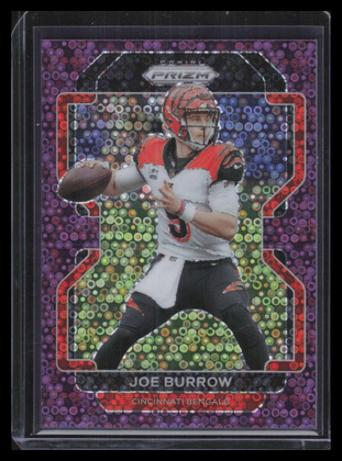 2021 Panini Prizm Prizms No Huddle Purple Refractor 273 Joe Burrow 25/35