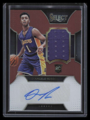 2015-16 Select Autographs Prizms 2 D'Angelo Russell Rookie Jersey Auto 48/49