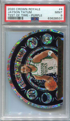 2020-21 Crown Royale Test of Time Purple 4 Jayson Tatum 7/25 PSA 9 MINT