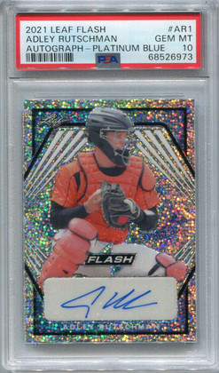 2021 Leaf Flash Platinum Blue baar1 Adley Rutschman Rookie Auto 21/50 PSA 10 GEM