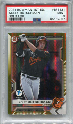 2021 Bowman 1st Edition Gold Foil bfe121 Adley Rutschman Rookie 16/50 PSA 9 MINT