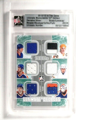 12-13 ITG Decades Lemieux Bossy Messier Coffey Borque Fuhr jersey #D22/24