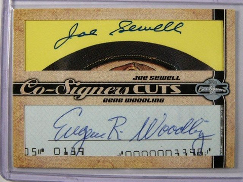 2006 Topps Co Signers Cuts Joe Sewell & Gene Woodling auto autograph