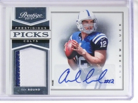 2012 Panini Prestige Picks Andrew Luck autograph auto patch rc #D40/99