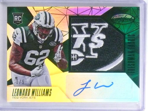2015 Certified Mirror Emerald Leonard Williams autograph patch rc #D1/5