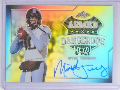2017 Leaf Metal Armed & Dangerous Mitch Trubisky autograph auto rc rookie