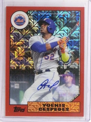 2017 Topps 87 Silver Pack Chrome Red Yoenis Cespedes autograph auto #D5/5