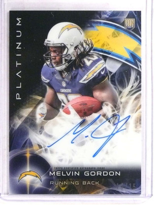 2015 Topps Platinum Black Melvin Gordon autograph auto rc rookie #D10/15 