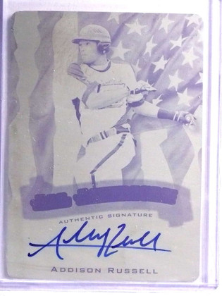 2012 Leaf Ultimate Draft All American Addison Russell autograph plate 1/1