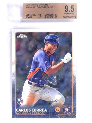 2015 Topps Chrome Carlos Correa rc rookie #205 BGS 9.5 SP Variation