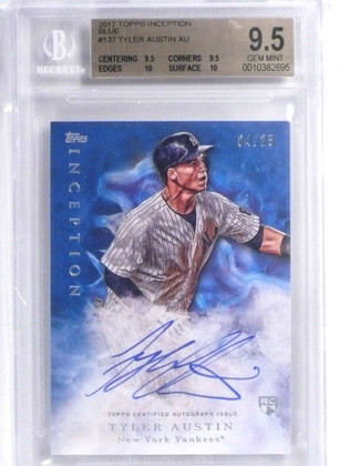 2017 Topps Inception Blue Tyler Austin autograph auto rc #D04/25 BGS 9.5