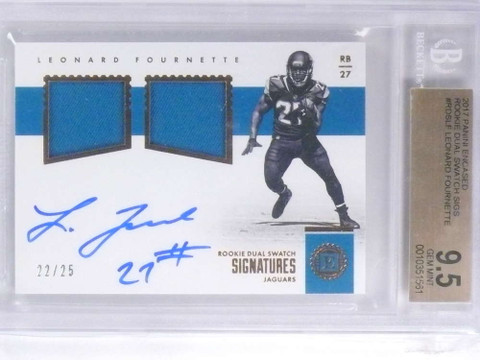 2017 Panini Encased Leonard Fournette autograph jersey rc #D22/25 BGS 9.5