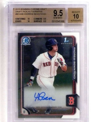 2015 Bowman Chrome Draft Andrew Benintendi autograph auto rc BGS 9.5 ID: 19963