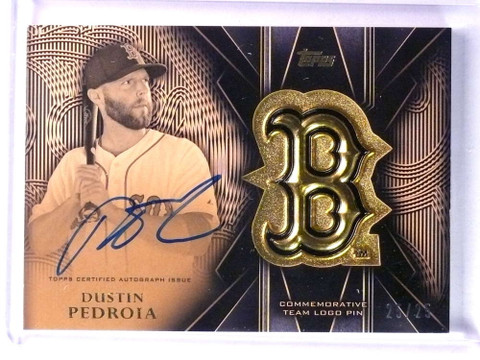 2016 Topps Team Logo Pin Dustin Pedroia Autograph auto #D25/25 #TLPDPE