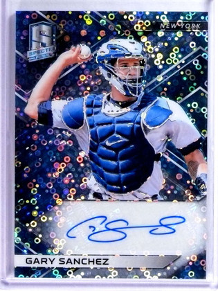 2018 Panini Spectra Signatures Neon Blue Gary Sanchez autograph #D10/15