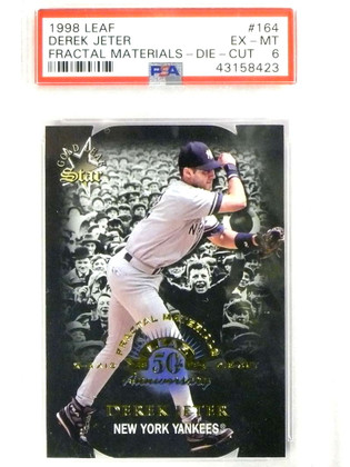 1998 Leaf Fractal Materials Diecut X-Axis Derek Jeter #D59/3250 #164 PSA 6