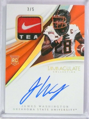 2018 Immaculate Collection James Washington autograph auto tag patch rc #/5