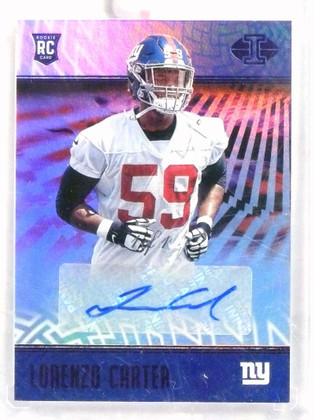 2018 Panini Illusions Encased Purple Lorenzo Carter autograph auto rc 1/1