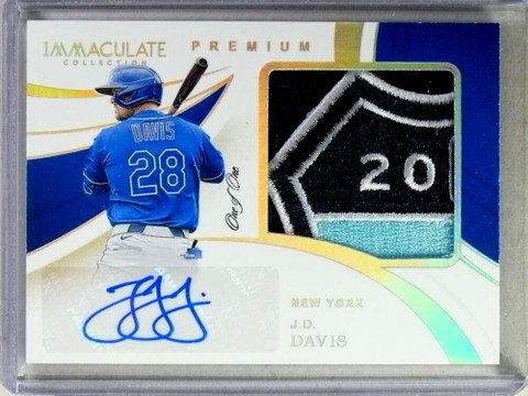2020 Immaculate J.D. Davis autograph auto logo patch # 1/1 #P-JD