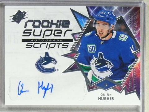 2019-20 SPx Rookie SuperScripts Quinn Hughes autograph auto rc #RSS-QH