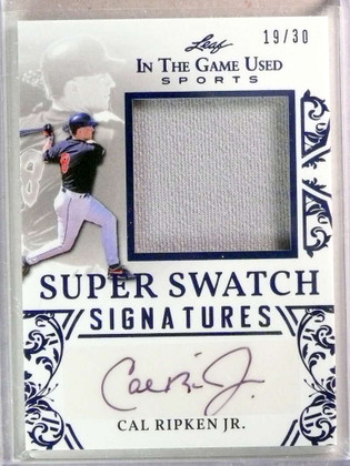 2020 Leaf ITG Super Swatch Blue Cal Ripken Jr. Jersey Autograph Auto #D/30